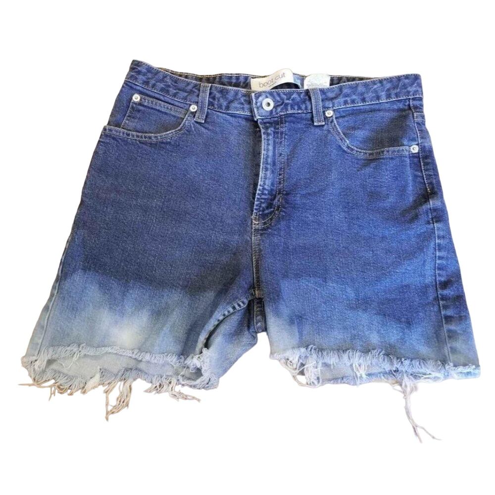 Gap Denim Cut off Jean Shorts fringe two tone Ombre‎ Women's size 12